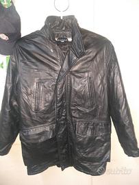 giubbotto Caban in vera pelle in fiore 