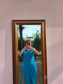 Tuta intera (Jumpsuit) elegante azzurro turchese