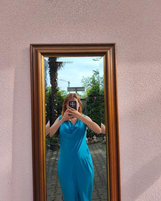 Tuta intera (Jumpsuit) elegante azzurro turchese