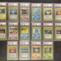 Lotto 16 carte Pokemon prima edizione ita psa