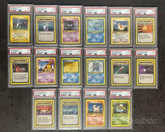 Lotto 16 carte Pokemon prima edizione ita psa