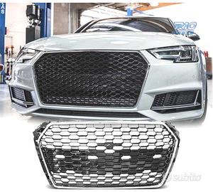 GRIGLIA PER AUDI A4 B9 15-19 NERO CROMATO LOOK RS4