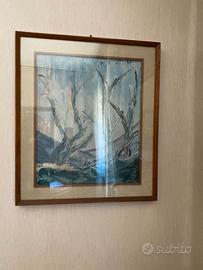 Dipinto paesaggistico con cornice