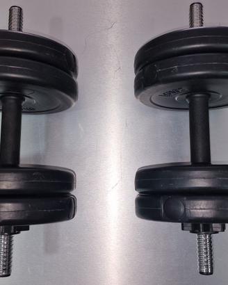 Manubri con pesi regolabili 20kg palestra