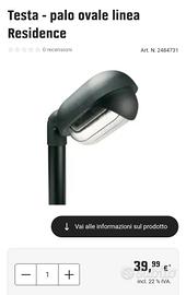 Lampada  Testa palo da giardino E27