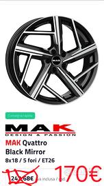 Cerchioni Qvattro black mirror 18"