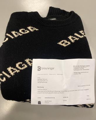 Balenciaga maglione Logos originale