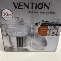 Vaporiera induzione 3 piani Acciaio inox 30cm