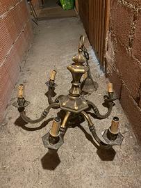 Coppia di lampadari antichi in Ottone