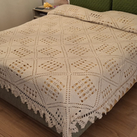Coperta copriletto matrimoniale in LANA –Uncinetto