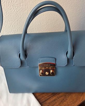 Borsa Furla Metropolis large azzurra