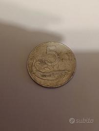 moneta da 5 lire del 1954