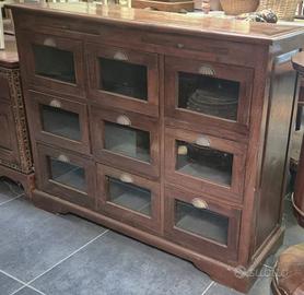 VECCHIA CASSETTIERA IN LEGNO DI NOCE MASSICCIO