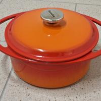 Casseruola 24cm in ghisa smaltata, rossa arrancia