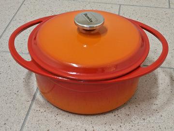 Casseruola 24cm in ghisa smaltata, rossa arrancia