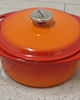 Casseruola 24cm in ghisa smaltata, rossa arrancia