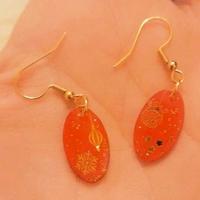 Orecchini pendenti goccia rosso bijotteria corallo