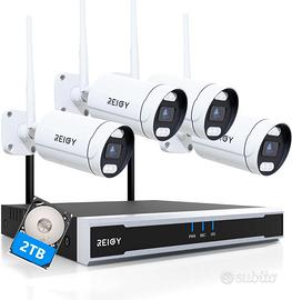 REIGY 8MP Kit Videosorveglianza Wifi Esterno con 2