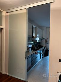 Porta scorrevole vetro satinato h290cm