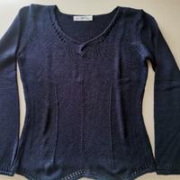 Maglione di cotone blu