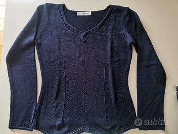 Maglione di cotone blu