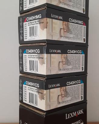 5 toner originali Lexmark alta resa laser colori