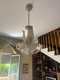 Coppia di lampadari a “foglie” - vetro di Murano