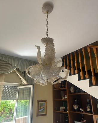 Coppia di lampadari a “foglie” - vetro di Murano