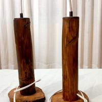 Set 2 Portalampade in legno nuovi inutilizzati 