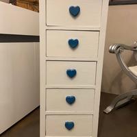 Cassettiera in legno a 5 cassetti