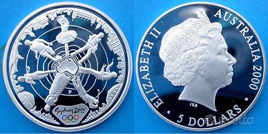 AUSTRALIA ONCIA ARGENTO 999 OLIMPIADI SYDNEY RARA