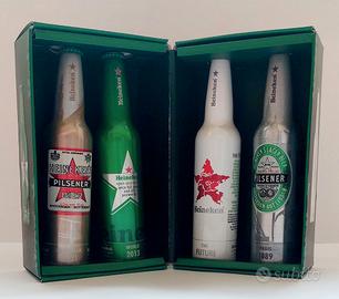 Heineken cofanetto con 4 bottiglie da collezione
