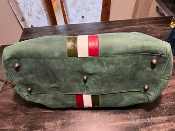 🟢 Borsa cartucciera in vera pelle