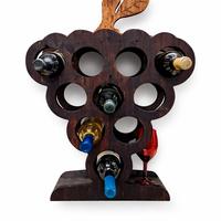 Portabottiglie vino in legno forma uva