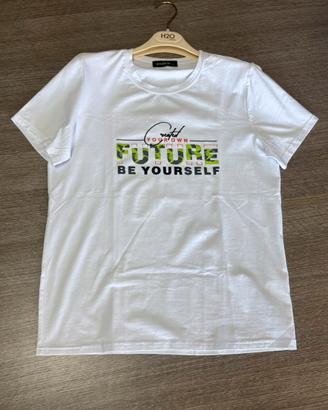 T-shirt bianca estiva da uomo veste M