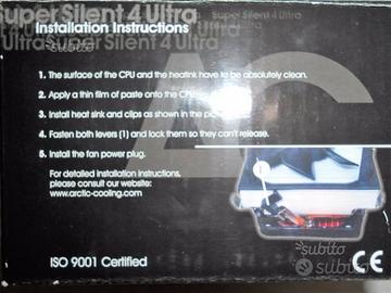 Dissipatore artic cooling super silent come nuovo