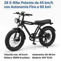 E-Bike Potente da 45 km/h - Autonomia 90Km