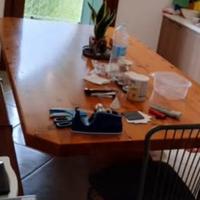 Giropanca 193x280cm e tavolo in legno 220x110cm