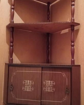 Angoliera/Etagere vintage ante scorrevoli