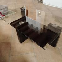 tavolino vintage in vetro anni 70 