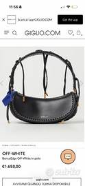 Borsa Edge Off-White in pelle