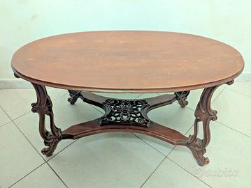 Tavolino da Salotto Ovale Stile Luigi XV in legno