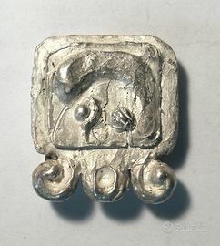 Glifo Maya oroscopo Tzolkin in argento TERRA