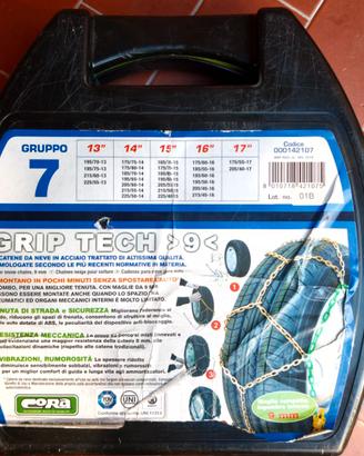 Catene neve CORA Grip Tech 9 mm gruppo 7