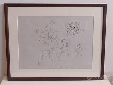 Walter Mac Mazzieri bozzetto china su carta 1973