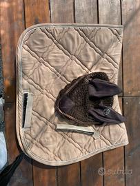 Set sottosella e cuffietta HKM beige e marrone