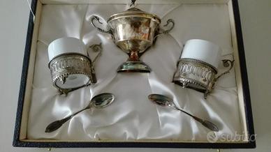 set di 2 tazzine da caffè base argento 800