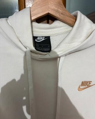 Felpa con cappuccio Nike bianca/panna Taglia s