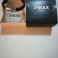 Bracciale, J-MAX Jewels, in vera pelle e acciaio i
