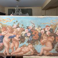 Rappresentazione angelica su tela dipinta a mano